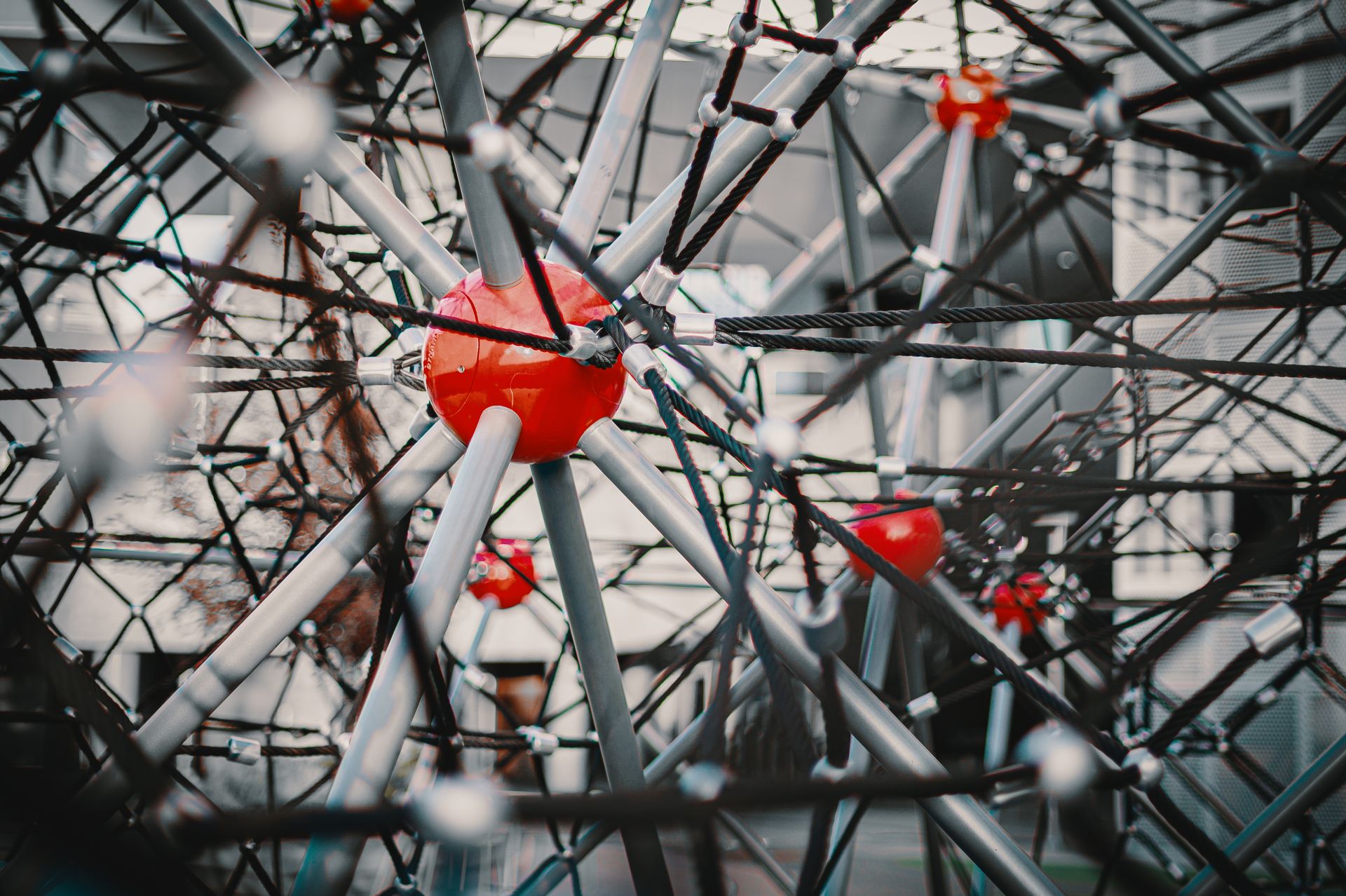A network diagram of connected nodes representing linking domains