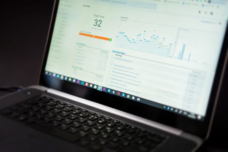 An SEO metrics dashboard showing bar charts of site scores