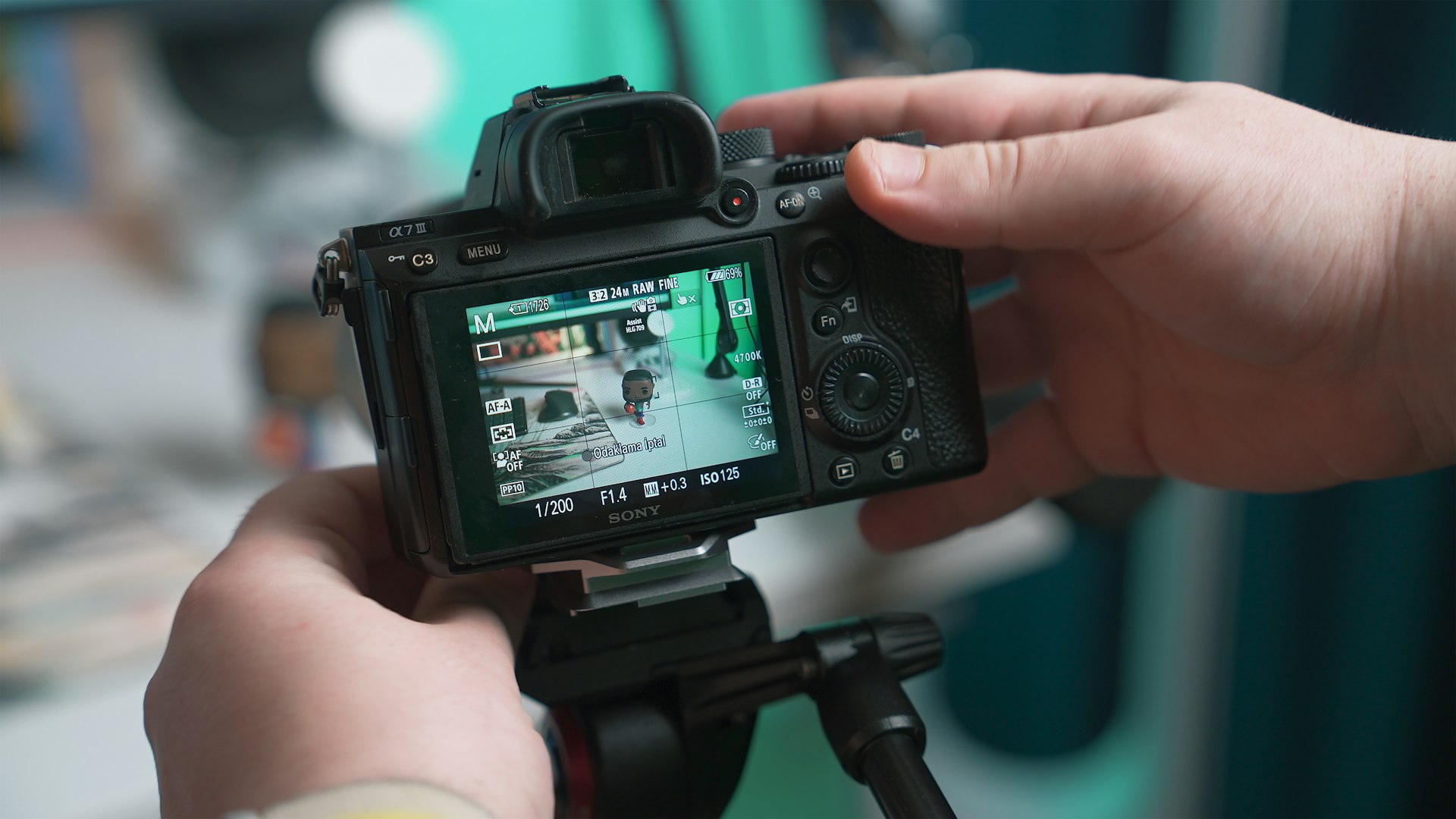 A product being demonstrated on camera