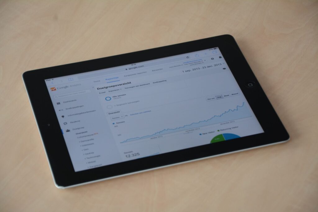 A web analytics chart showing monthly organic traffic rising