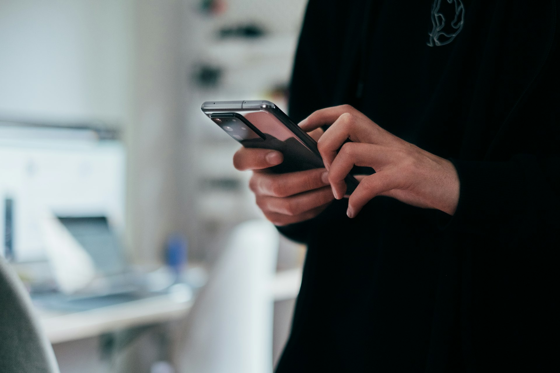 Someone scrolling results on a phone