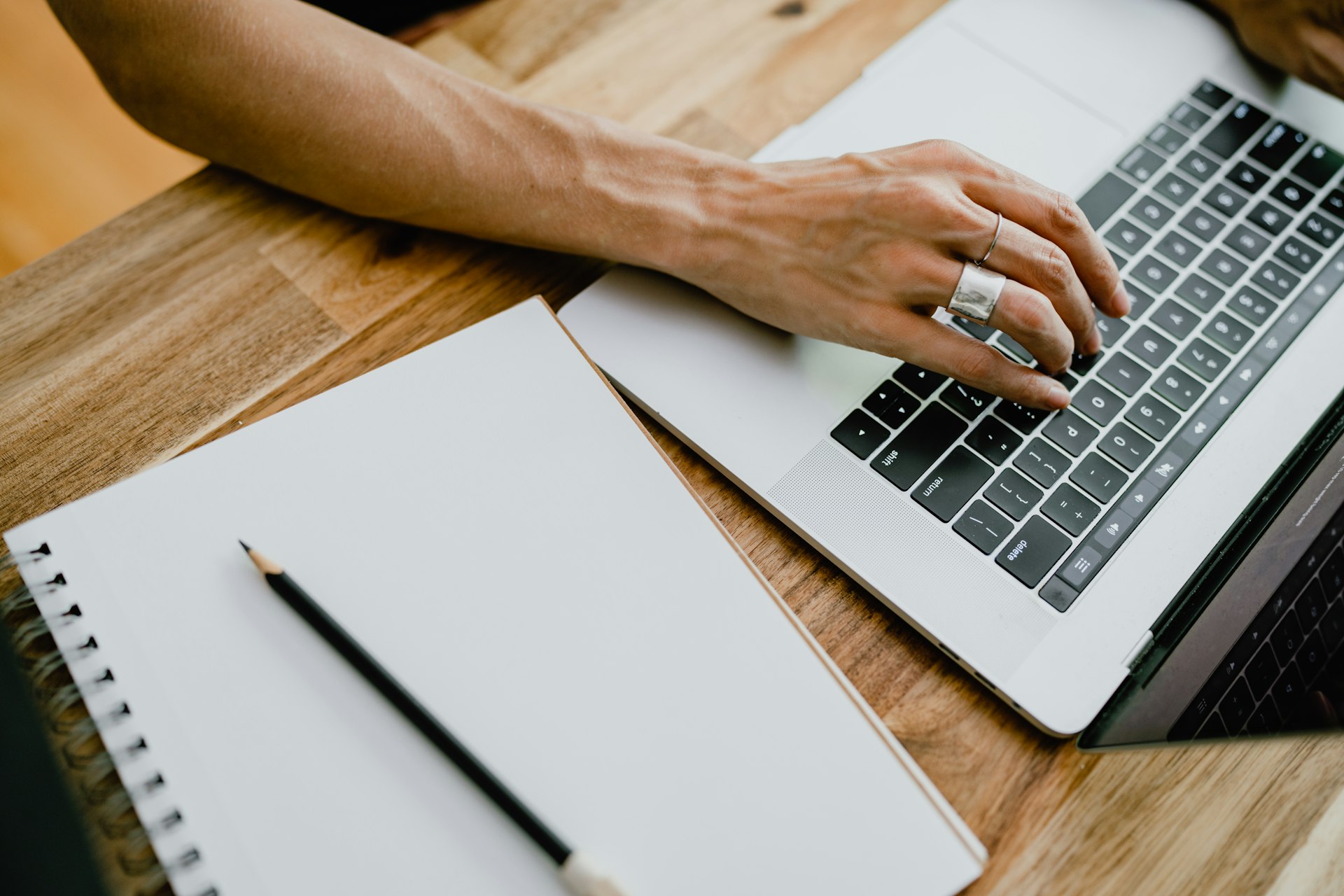 A blog post being written on a laptop