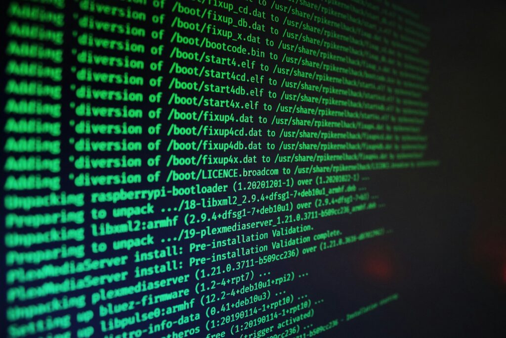 Rows of database records on a computer screen