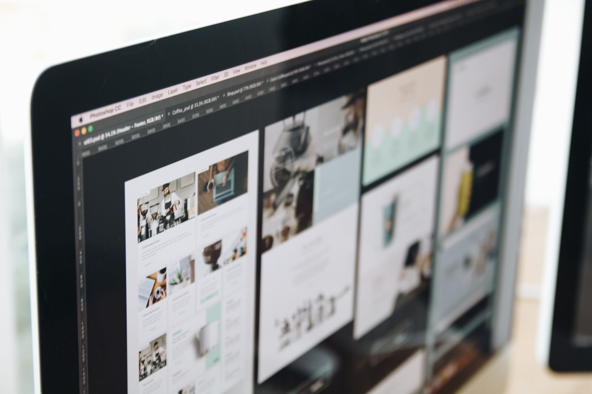 A competitor website being examined on a monitor