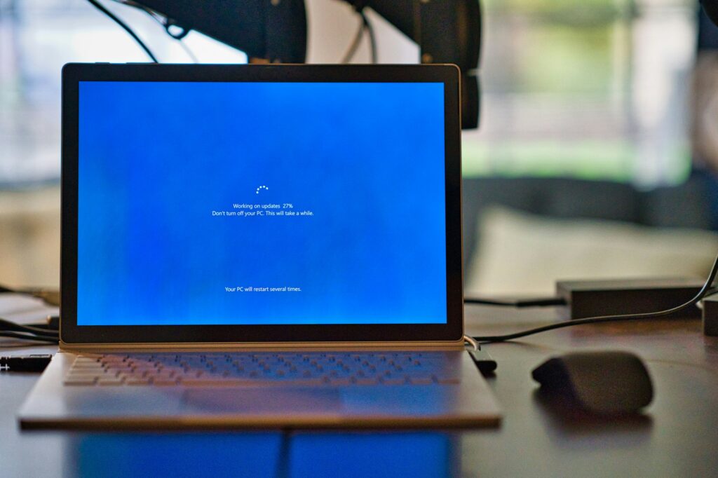 A 404 not-found page on a laptop screen