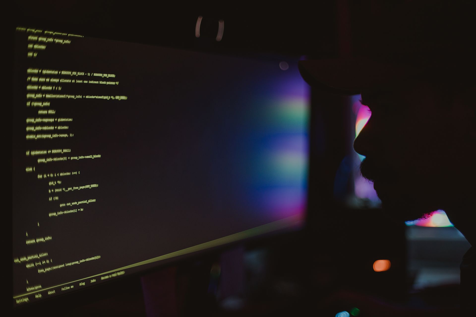 A code snippet in a page head