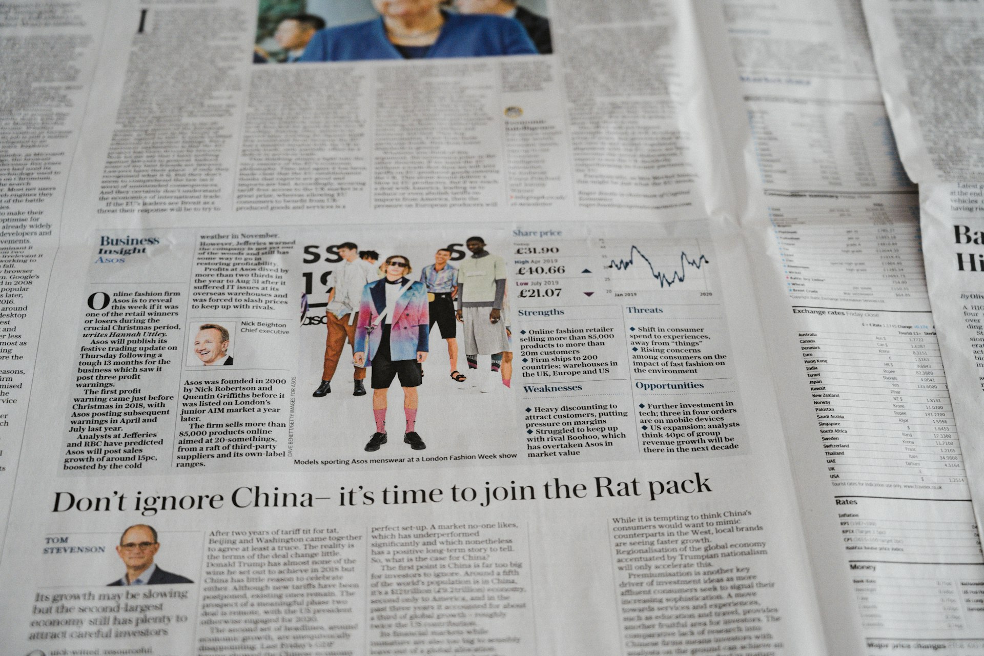 An in-article ad placement
