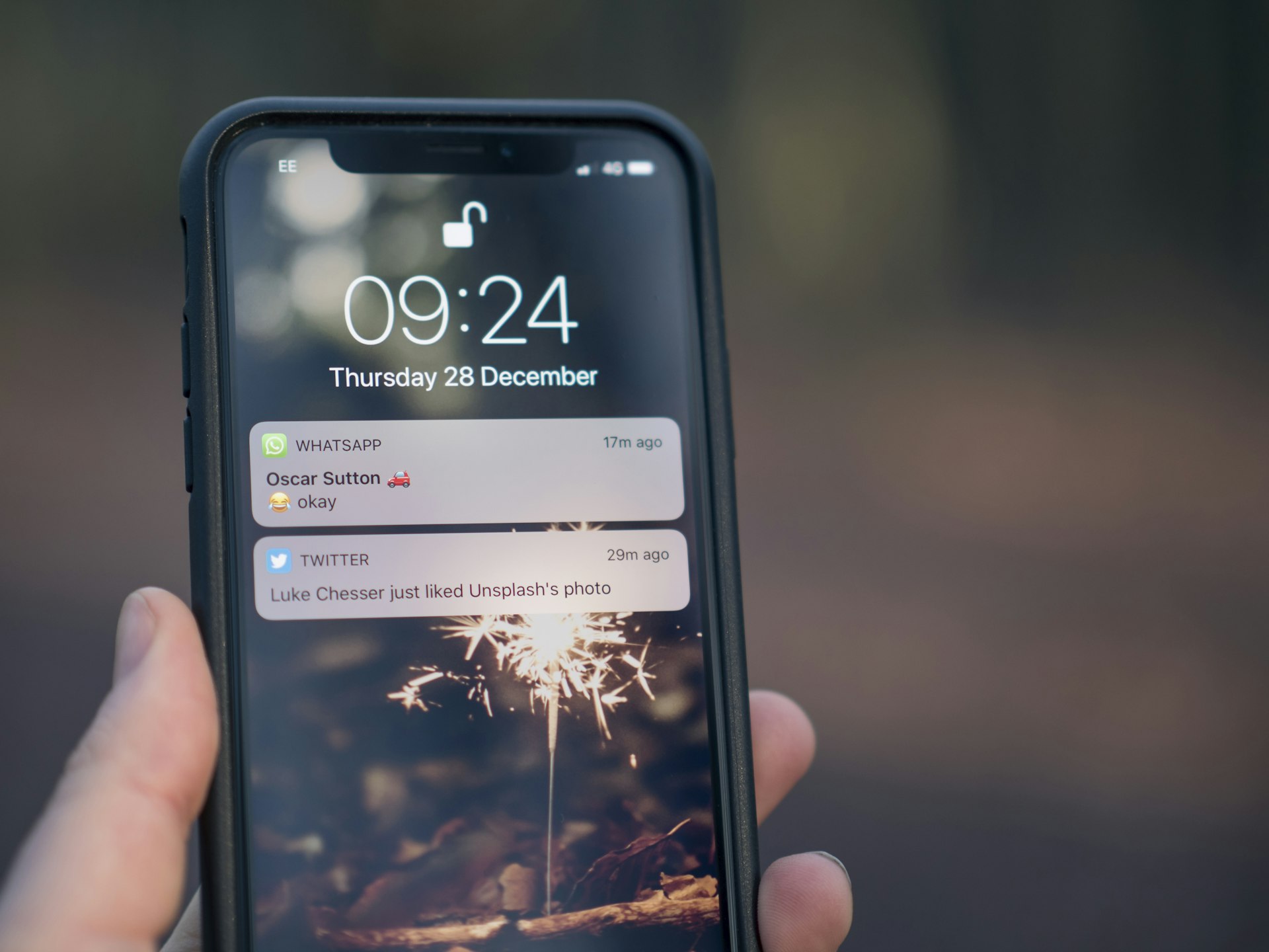 A person reviewing notifications