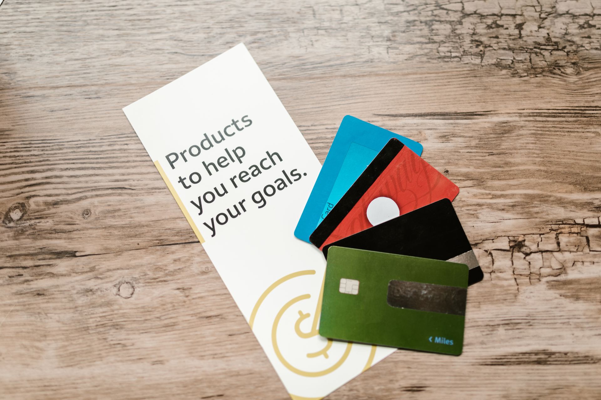 A bank card on a table