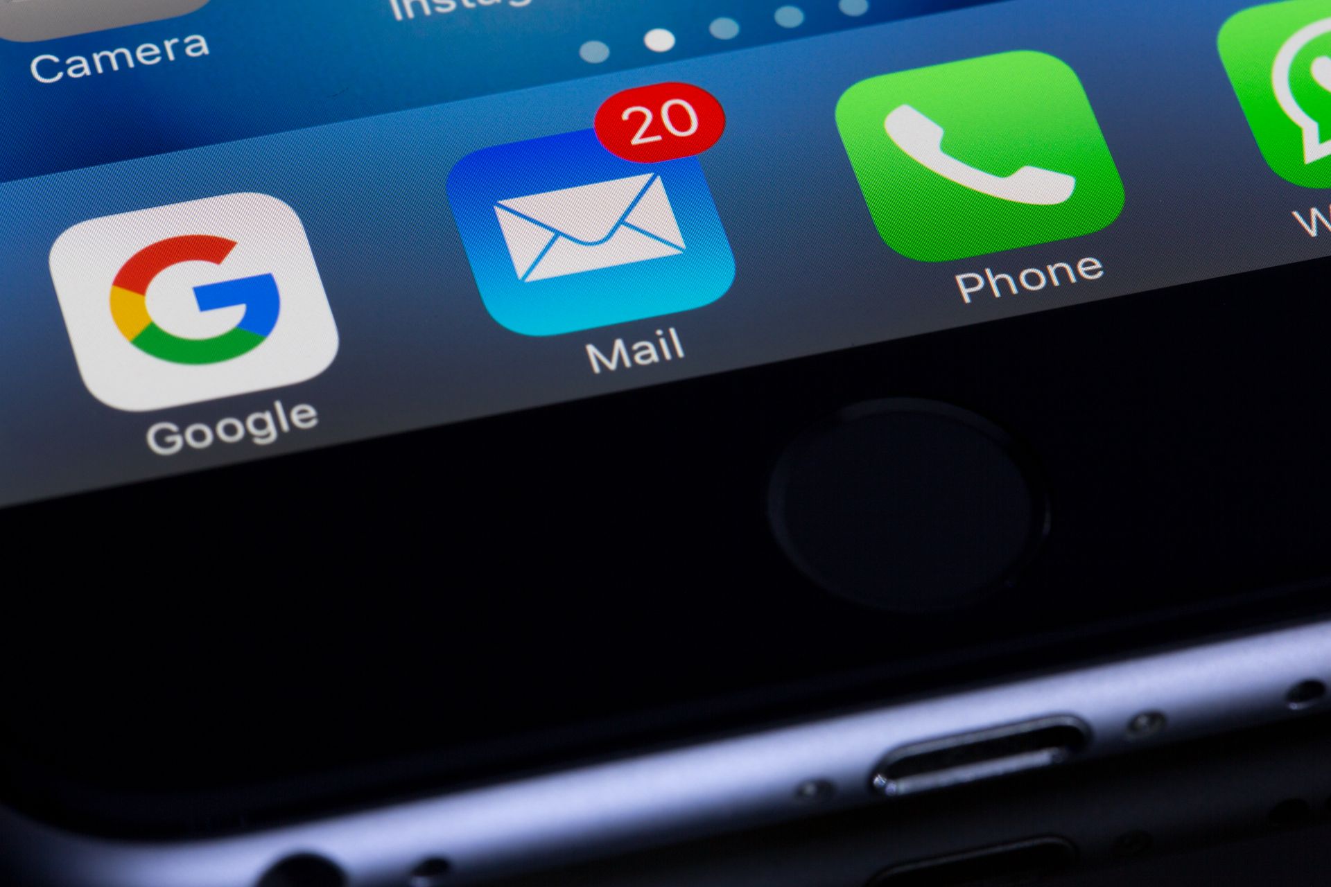 An email on a phone