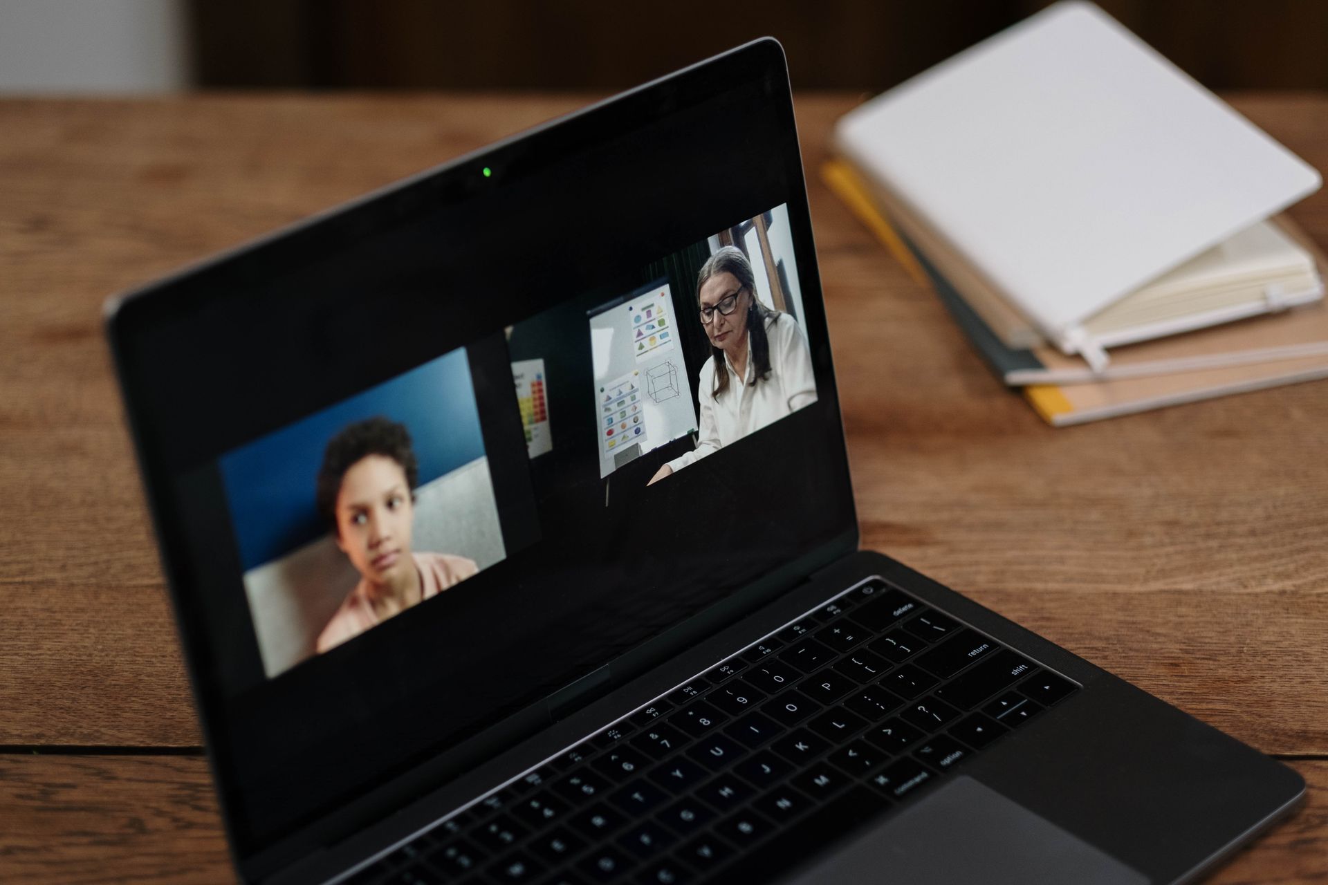 A webinar on a laptop