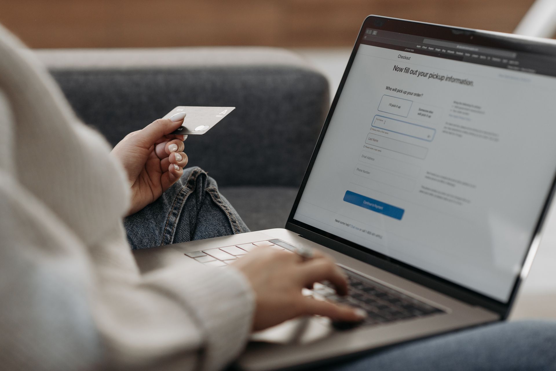 A checkout screen