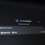 An AI chat answer with cited sources on a laptop
