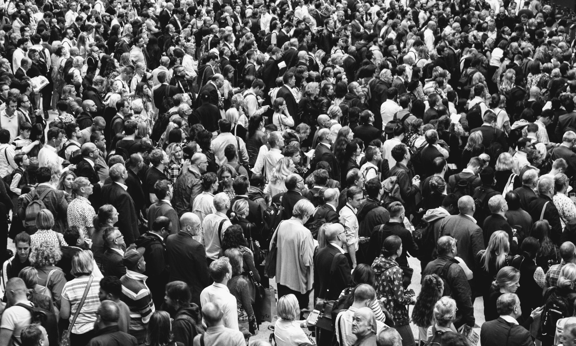 A crowd seen from above