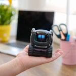 A toy robot on a desk