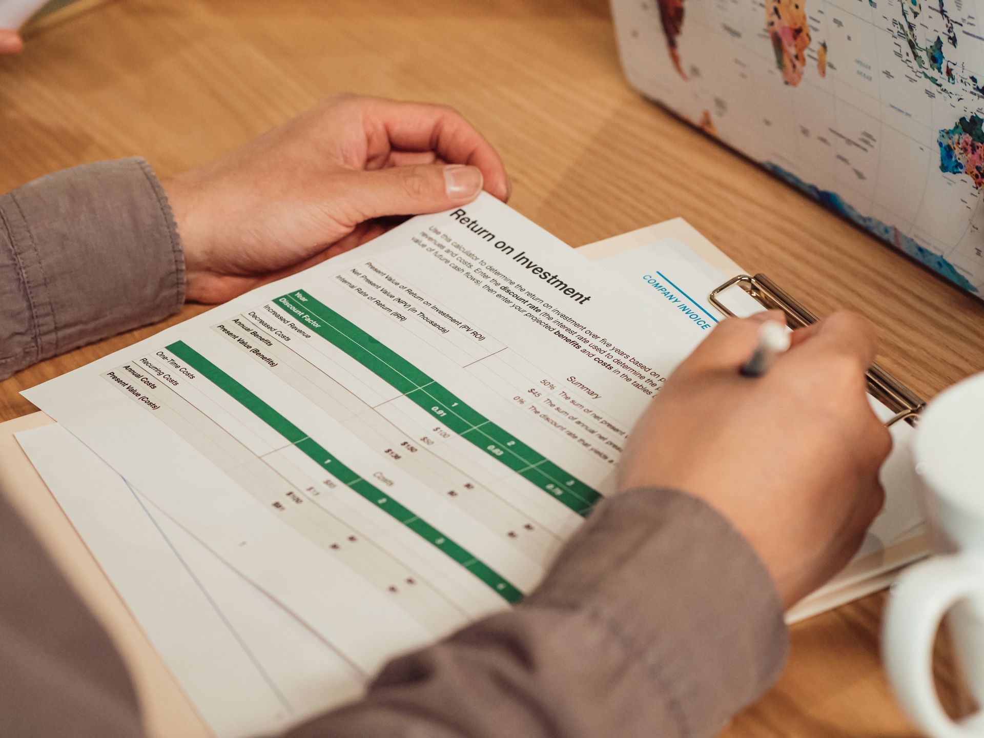 An ROI calculator on a website