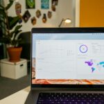 An analytics engagement rate report on a laptop