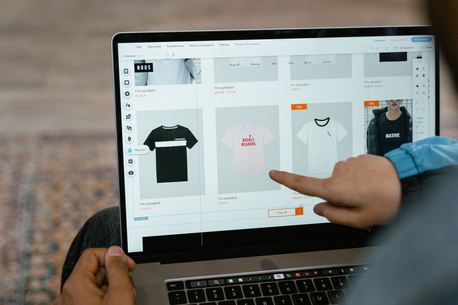 A user navigating back to a category page