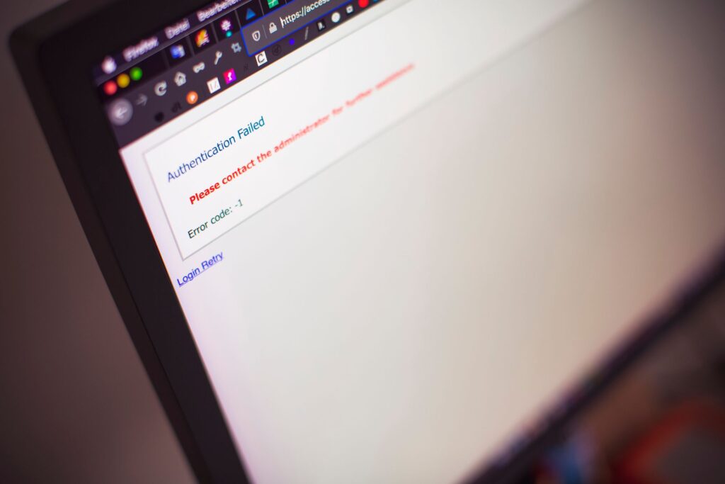 A 404 error page on a laptop screen
