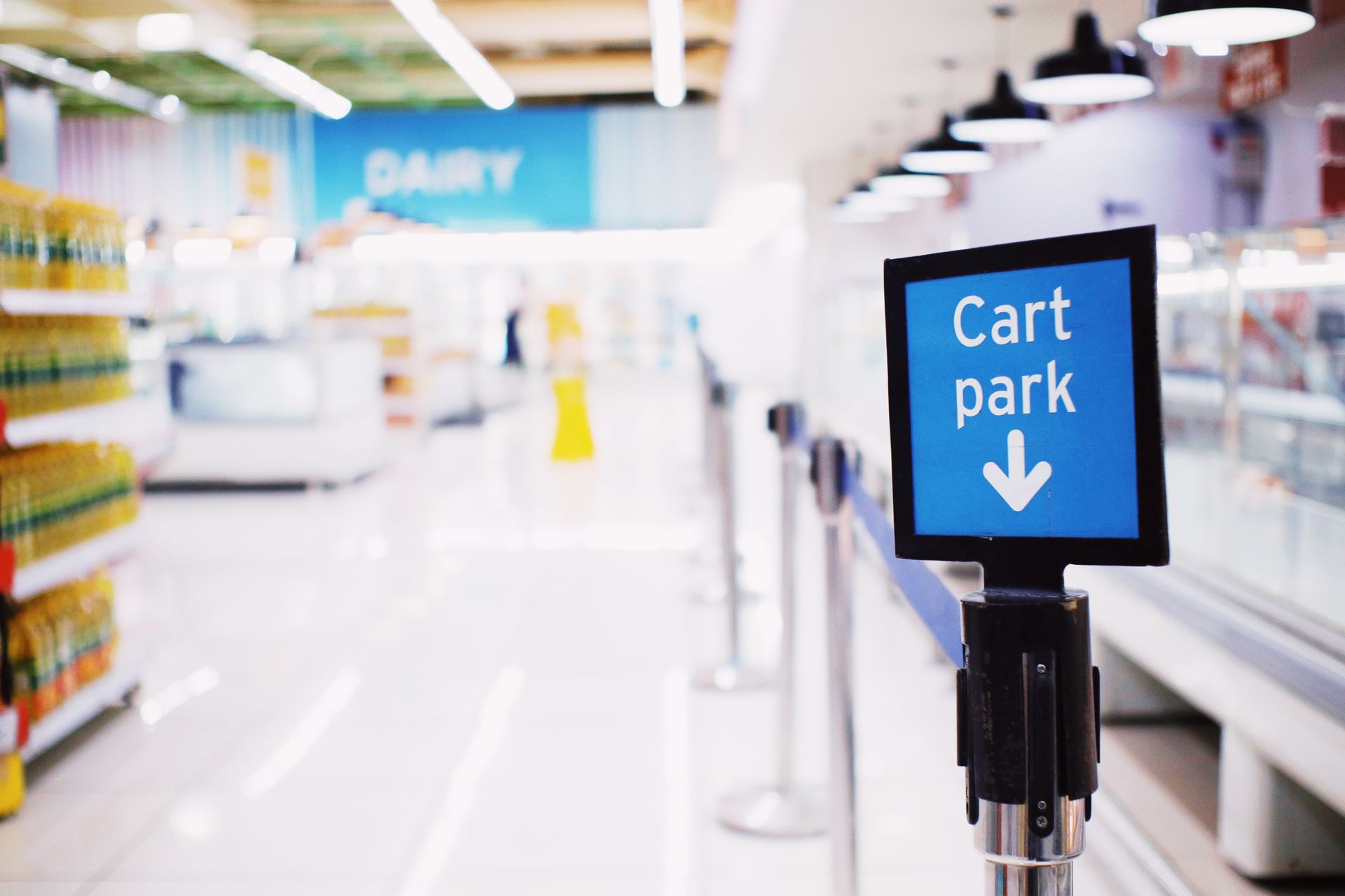 Supermarket aisle signs