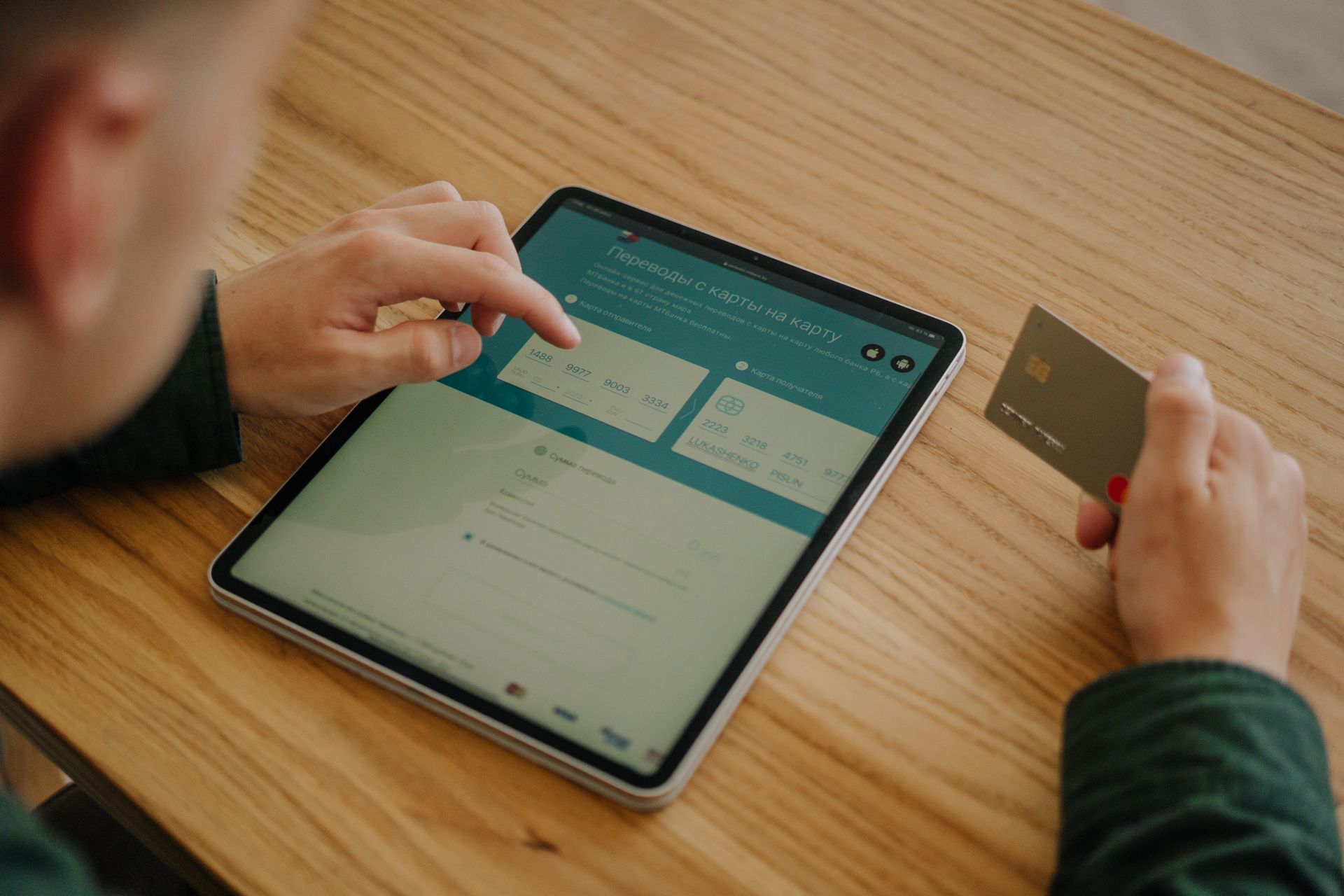 Online shopping on a tablet