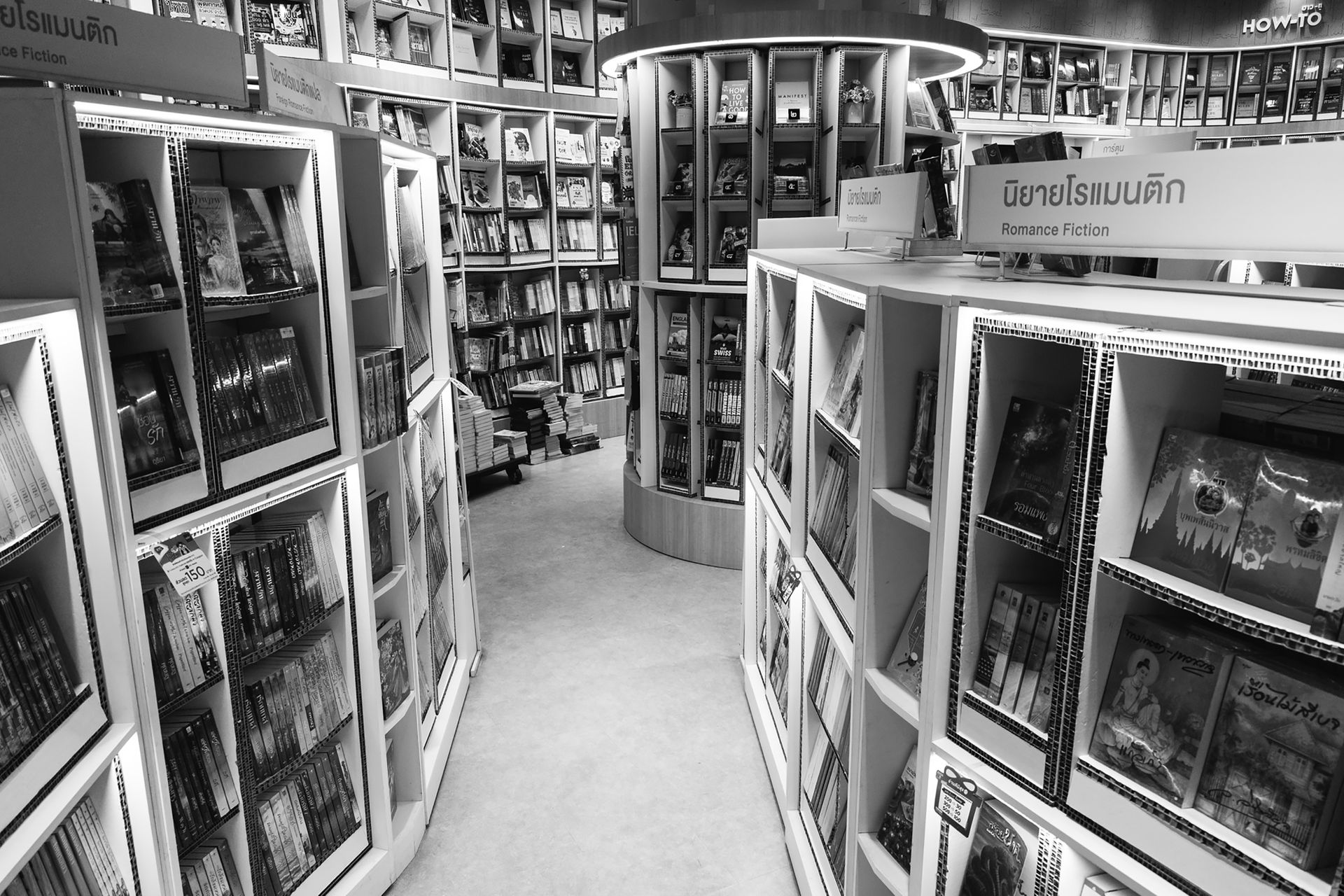 Sections in a bookshop