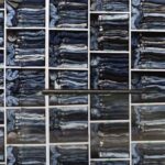 Clothing on store shelves