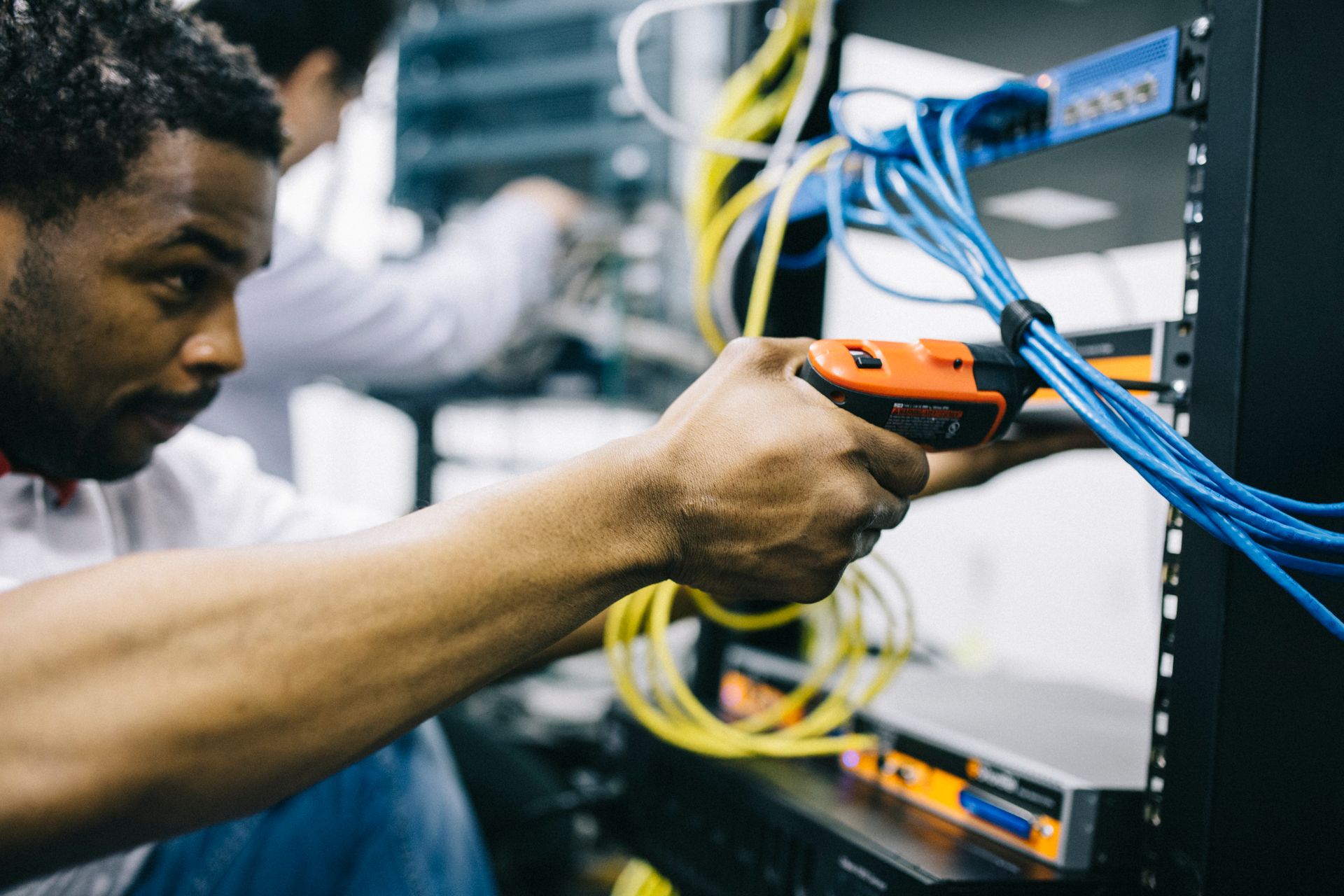An engineer configuring a network