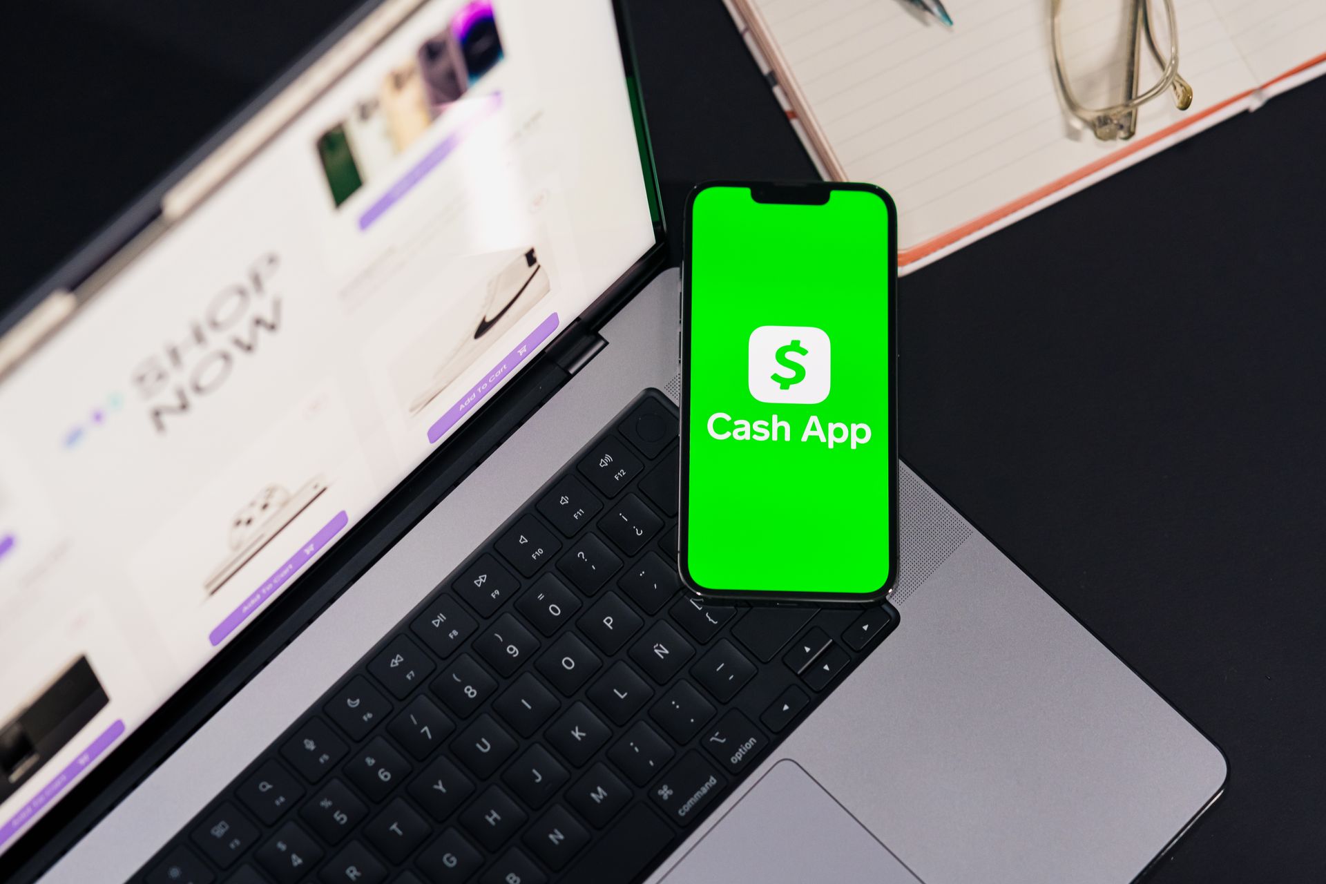 A bank transfer on a phone