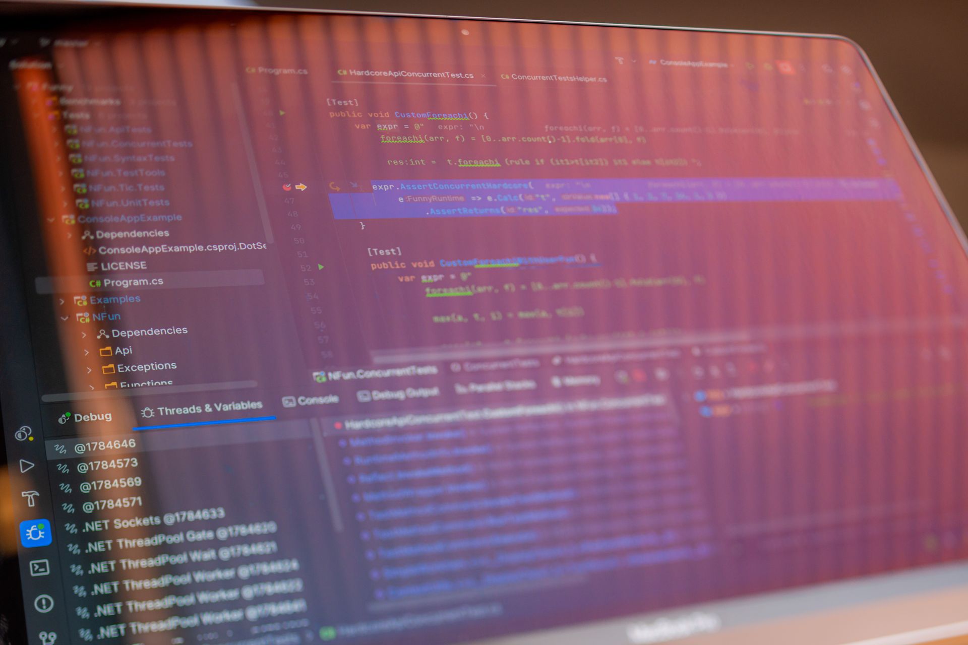 A code editor on a monitor