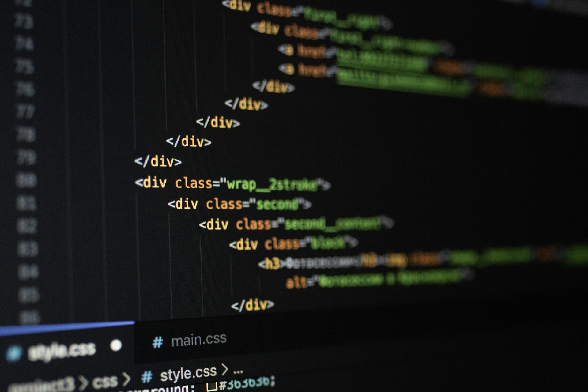 A noindex tag in HTML