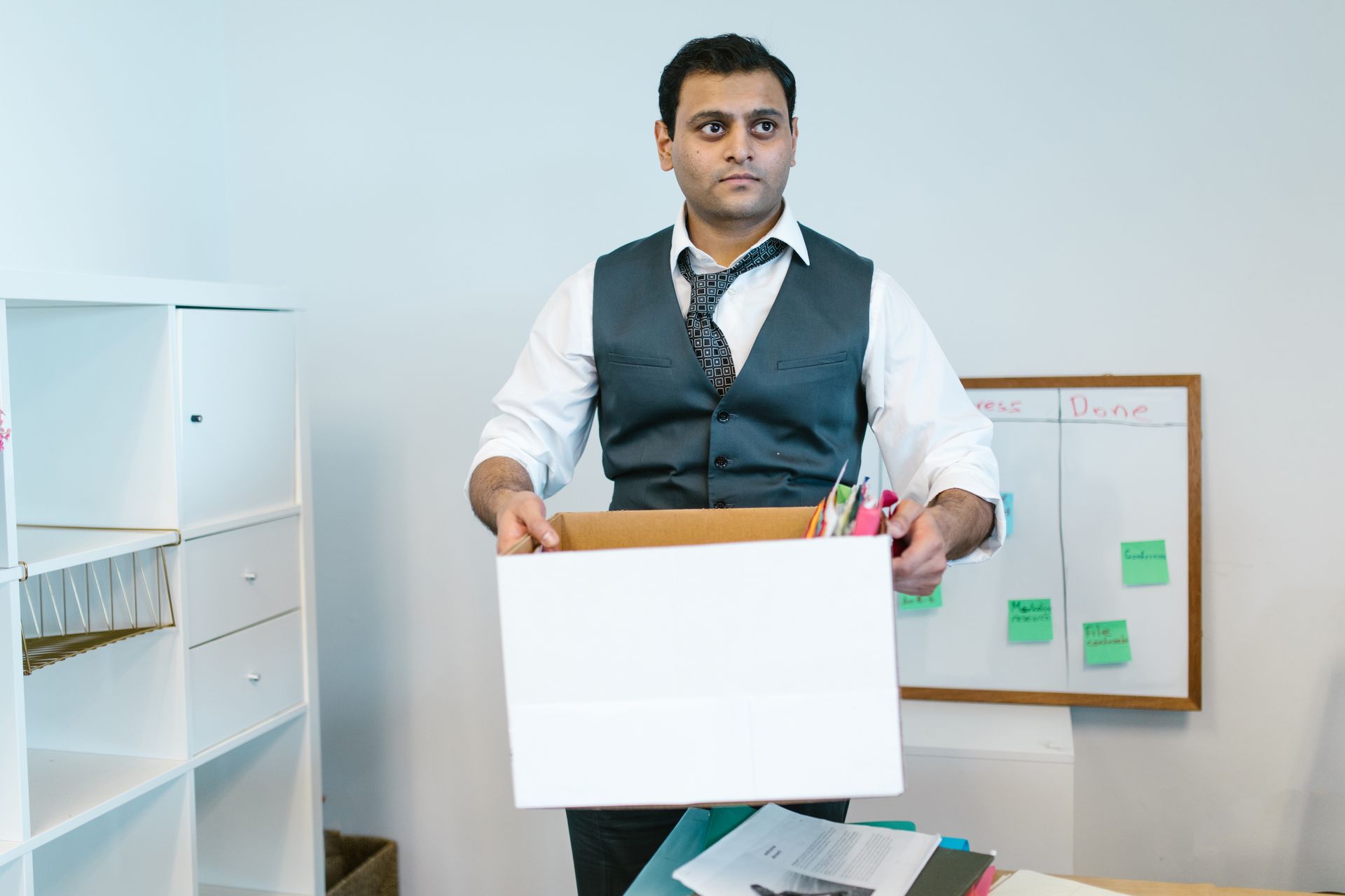 Moving boxes in an office