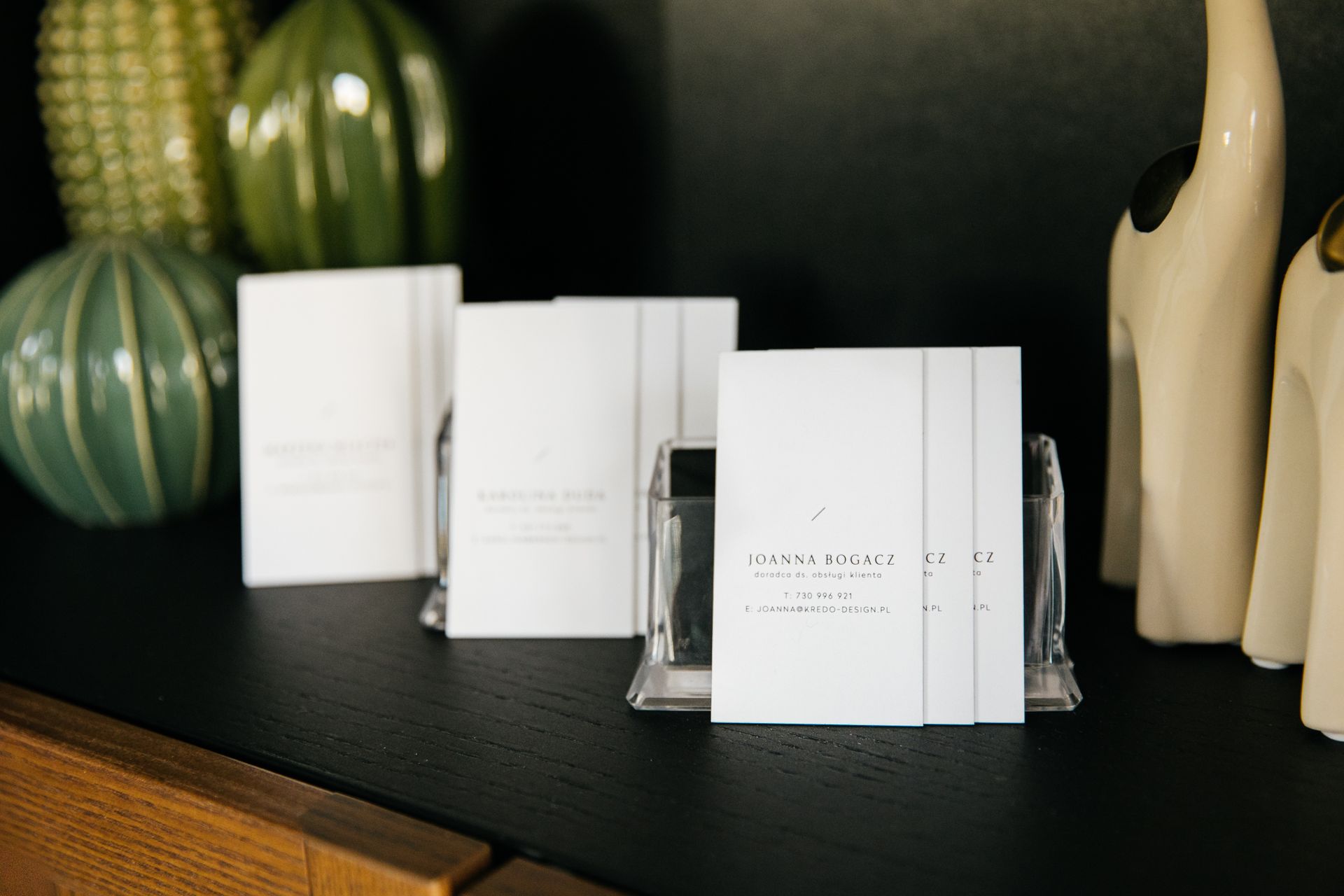 Business cards on a desk