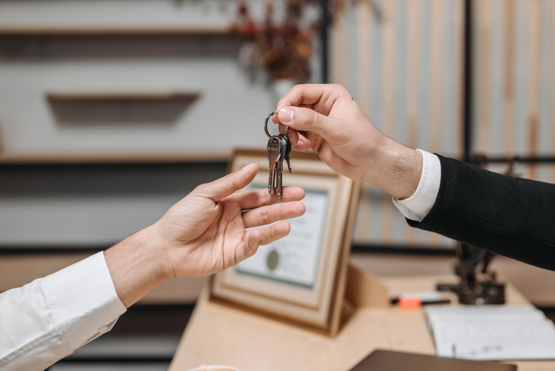 Keys being handed over