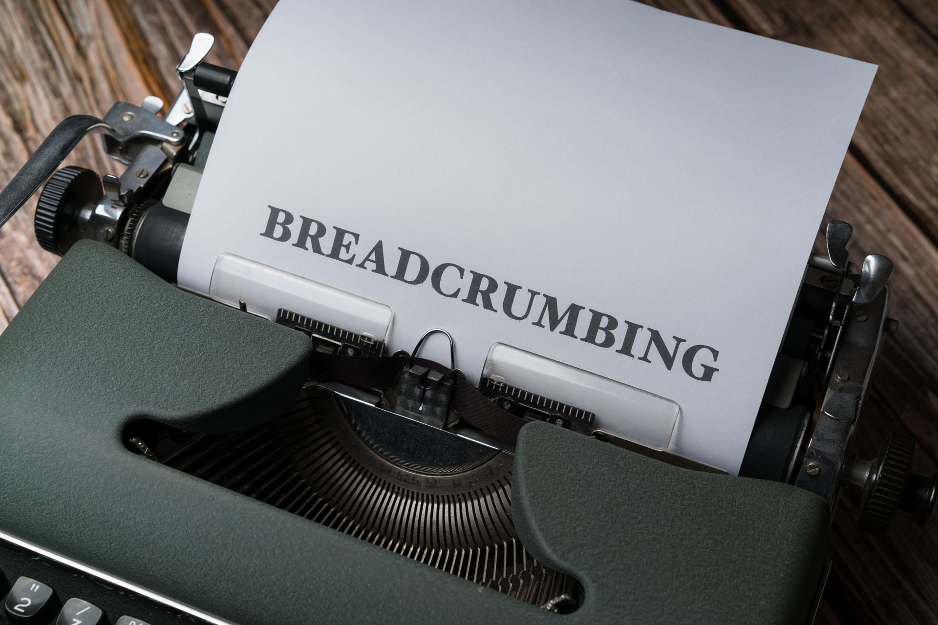 Breadcrumb navigation on a page