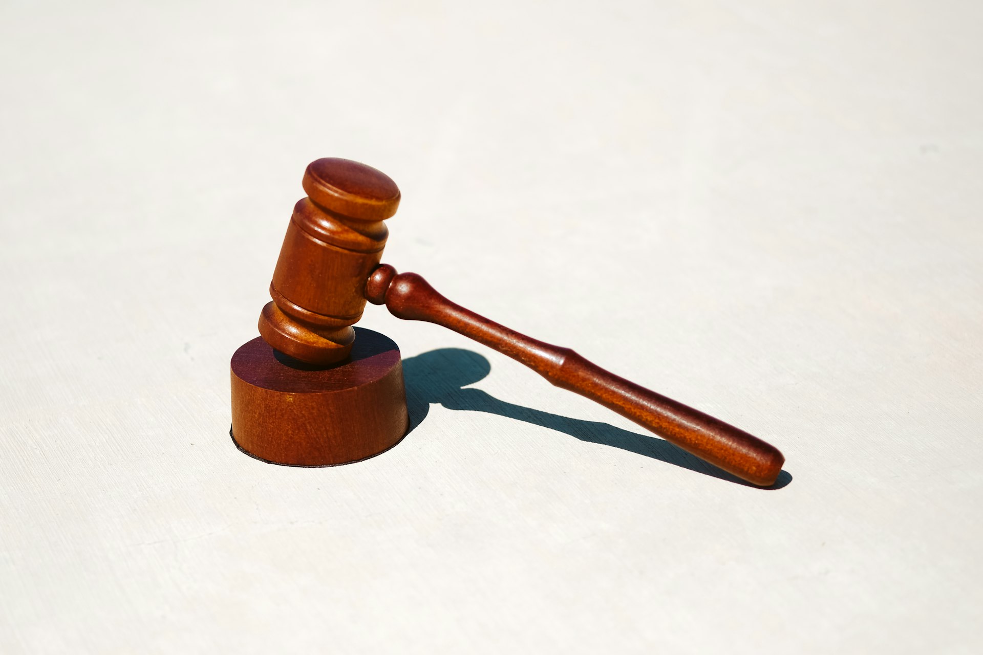 An auction gavel on a desk