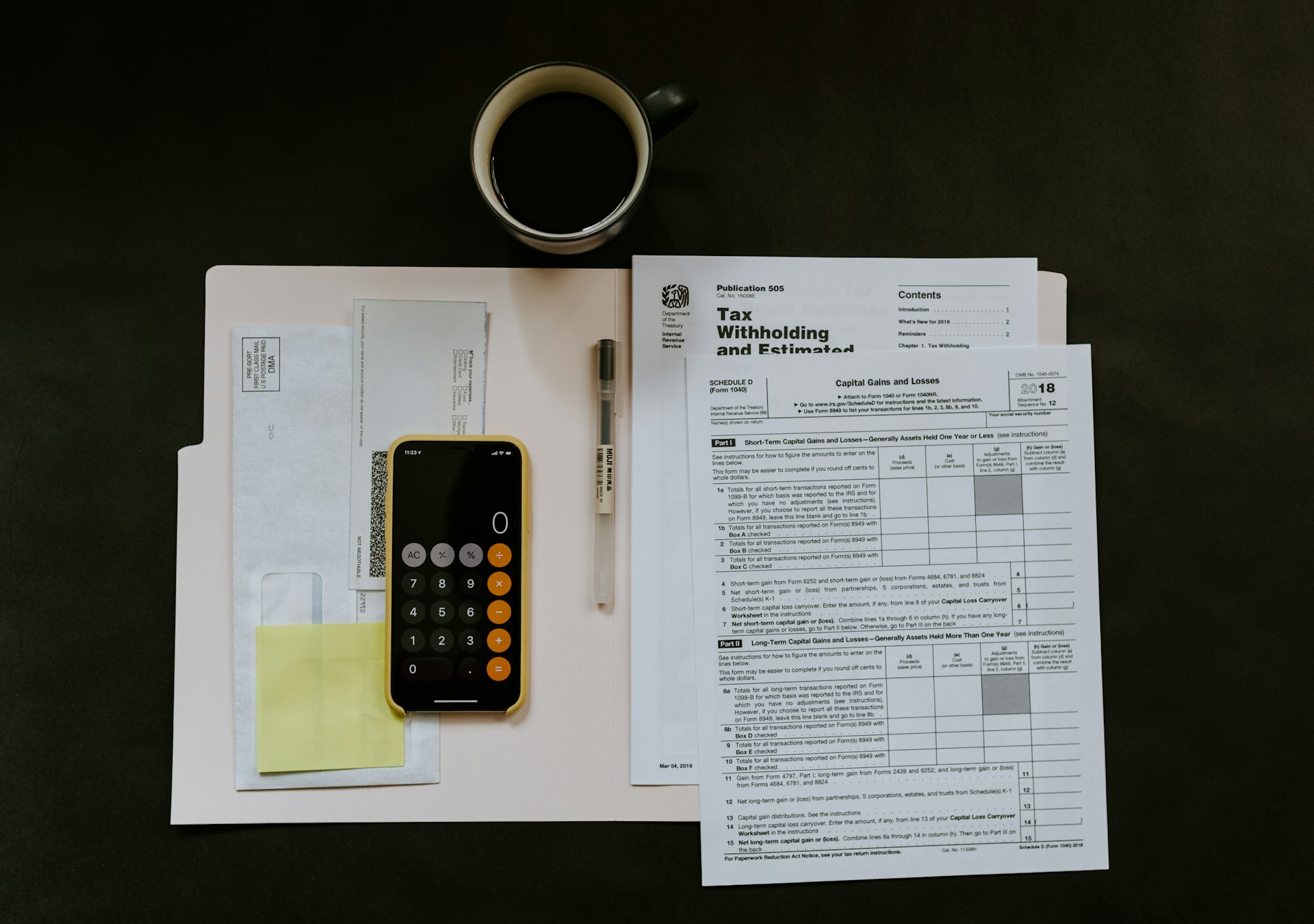 A receipt and a calculator