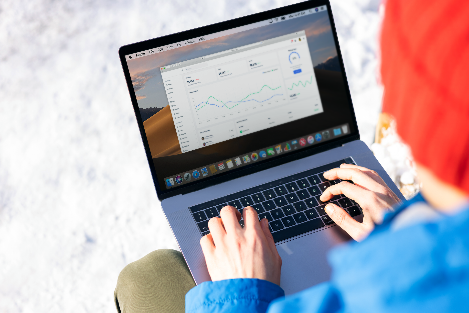 A monthly active users figure in an analytics tool