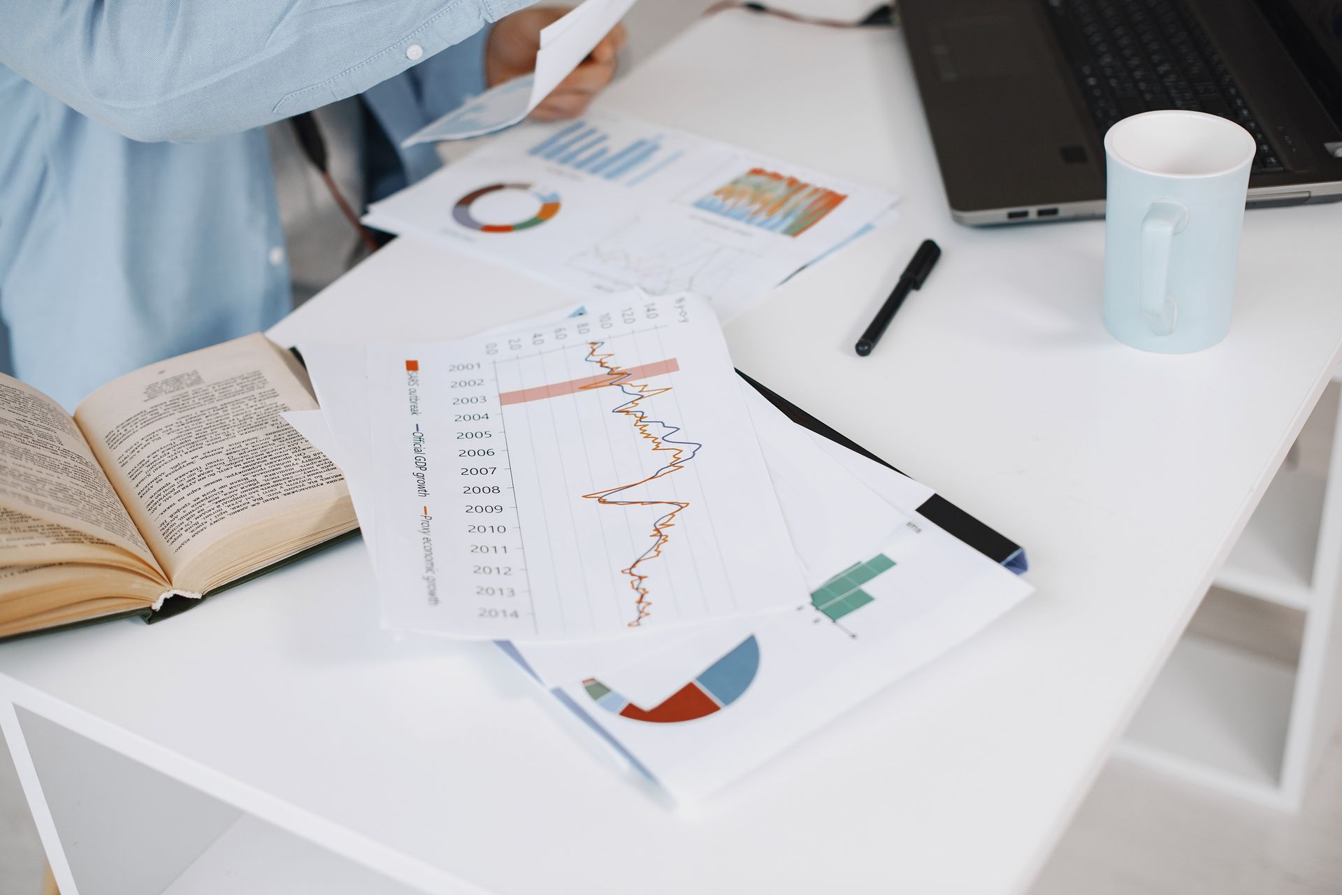 A growth chart on a desk