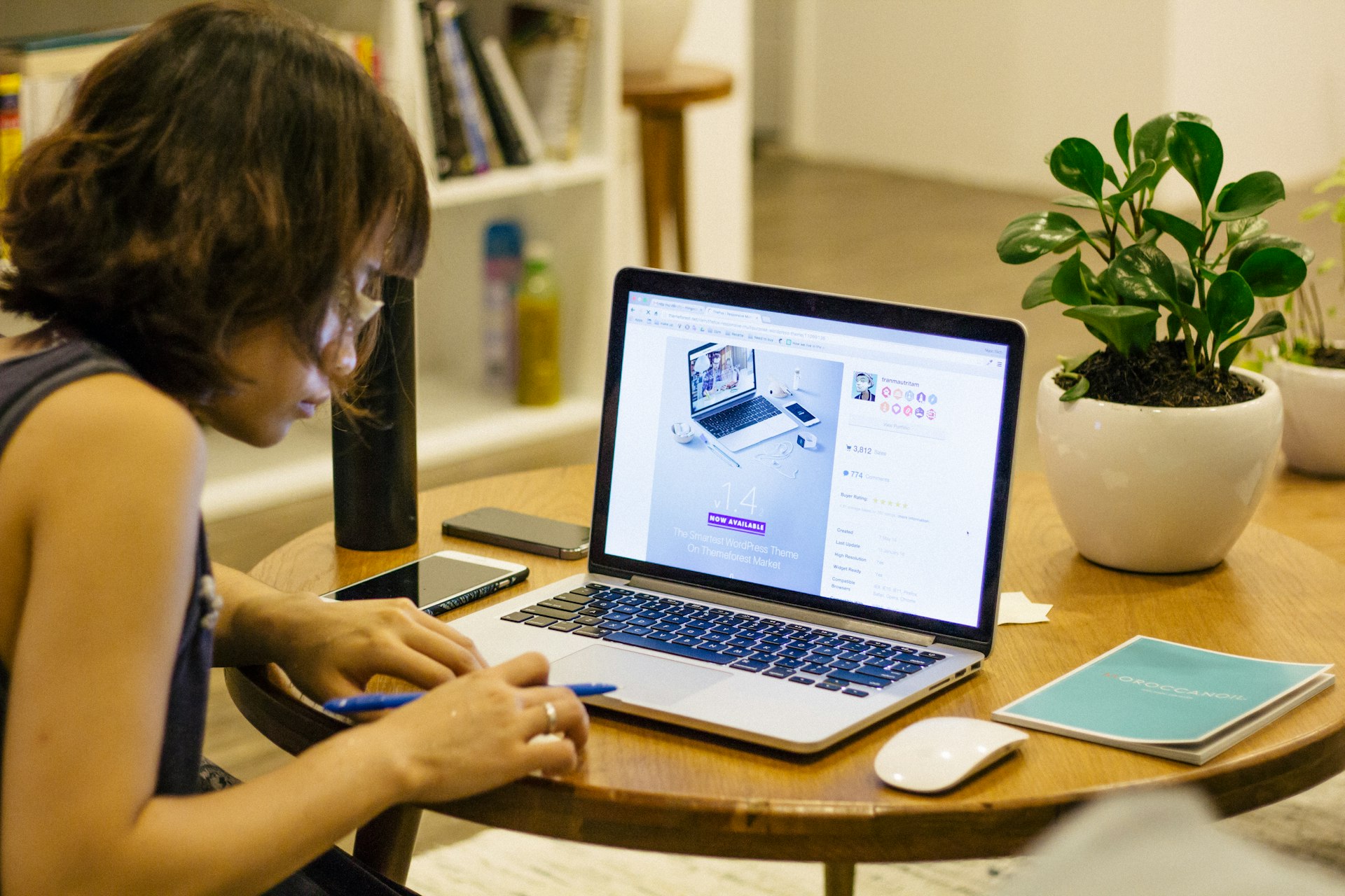 A person typing a question