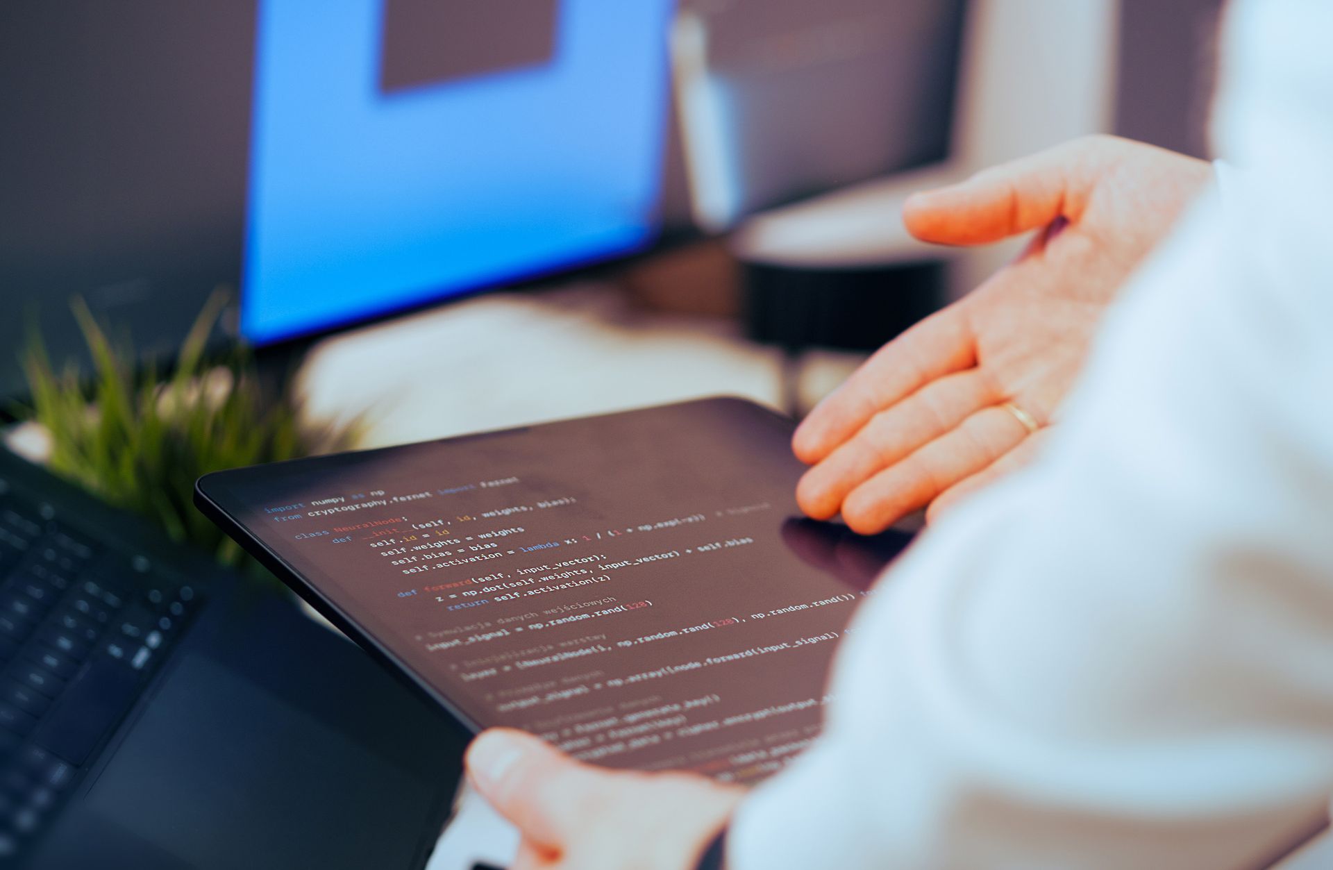 A developer reviewing XML