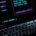 A command prompt on a laptop