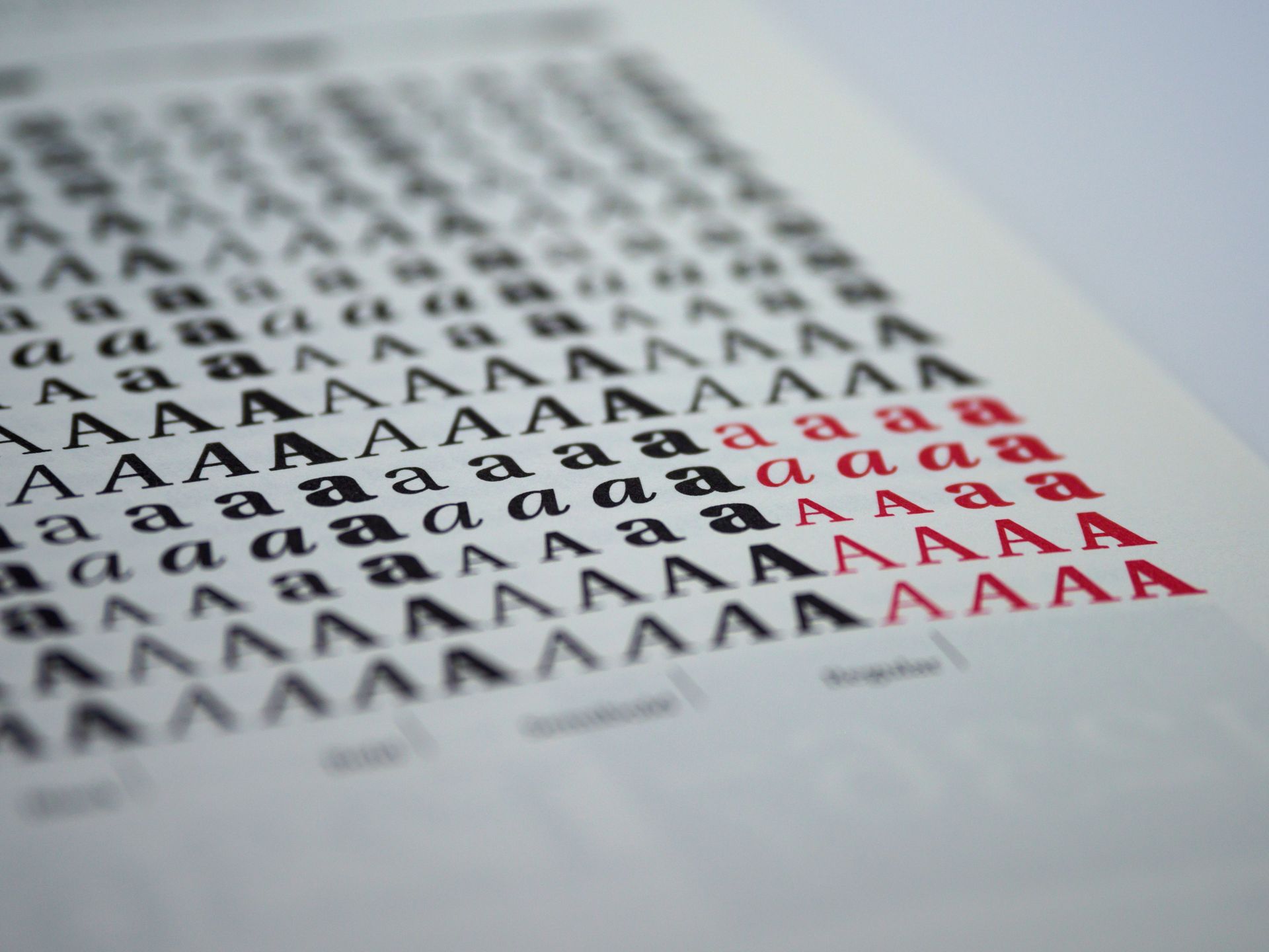 A designer choosing fonts