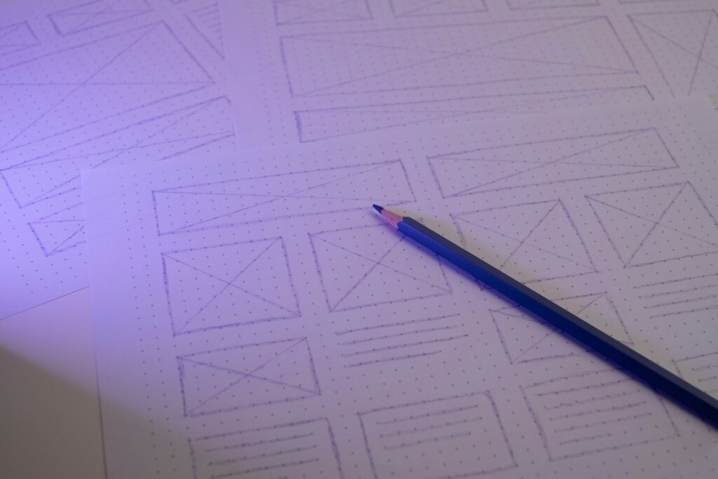 A designer working on a website layout