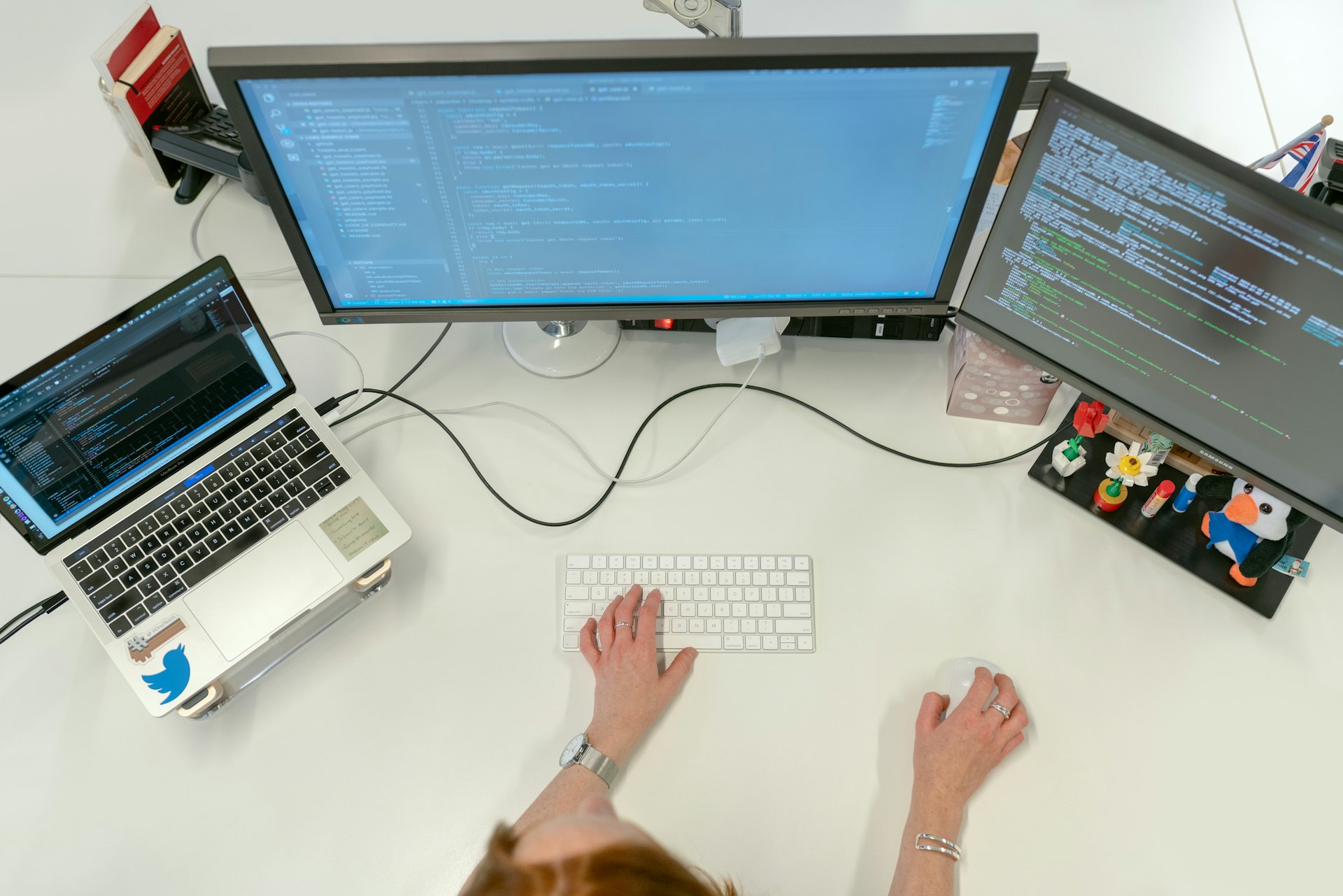 A moderator at a computer