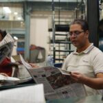 A newspaper printing press