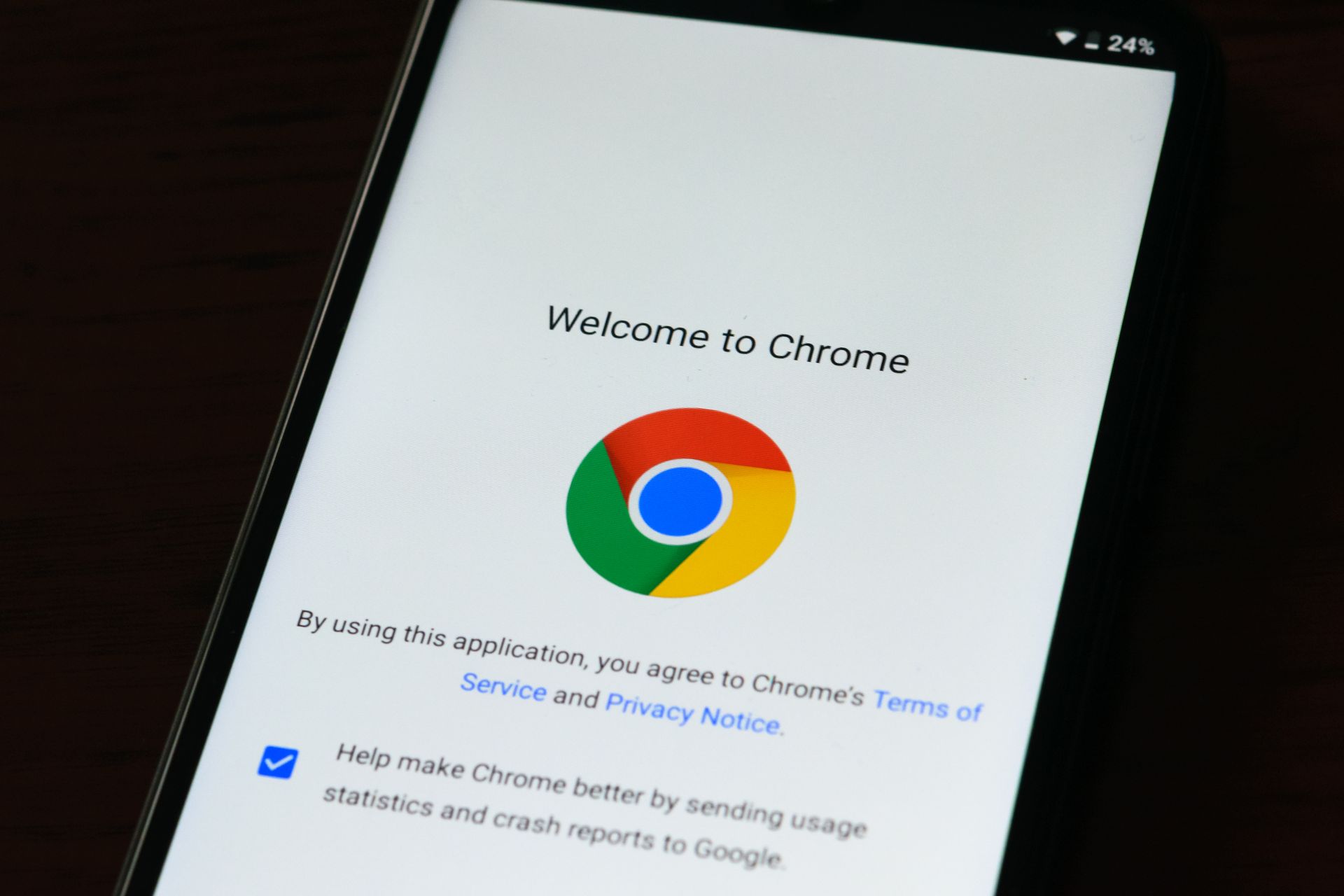 A browser usage dashboard on screen