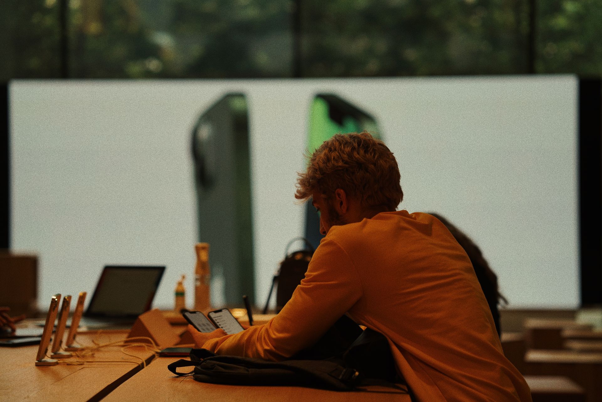 A customer browsing on a phone