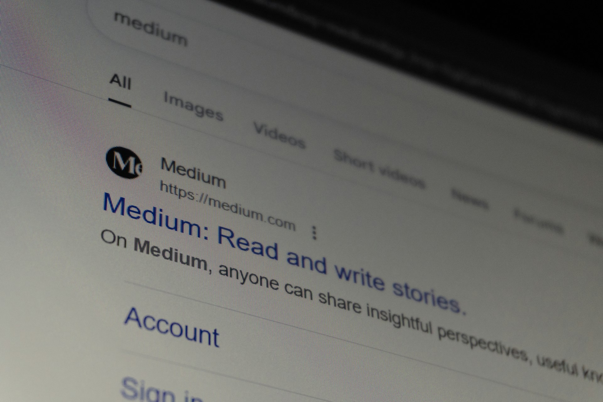 A top stories carousel in search results