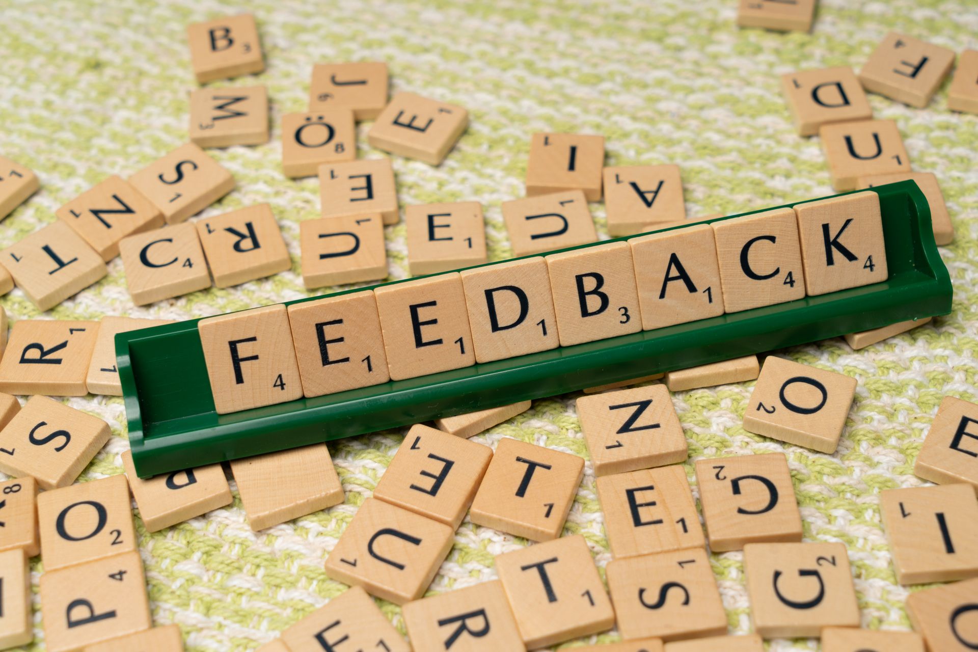 A feedback card on a table
